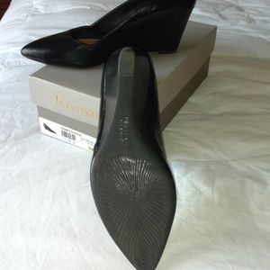 Franco Sarto “Frankie” Black Leather Wedge Heels